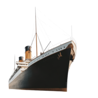 Conceptual representation of the Titanic on a Transparent background highlighting its grandeur and historical significance, titanic, background png