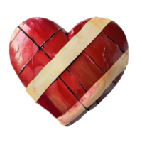 Broken heart repaired with adhesive tape illustrating emotional resilience and recovery process, Broken Heart Fixed with Adhesive Tape png