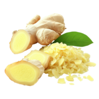 Fresh ginger pieces isolated on a white background highlighting their vibrant color and texture, Fresh ginger pieces isolated on white background png