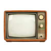 Vintage retro television on a Transparent background showcasing classic design elements and nostalgic appeal, Old TV Retro televisi background and editable screen isolated on background png