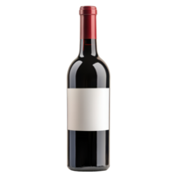 Elegant red wine bottle with blank label standing alone against a Transparent background, Wine bottle wine bottle isolated blank label red wine alcohol png