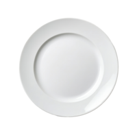 Top view of an empty white plate isolated on a plain Transparent background, ideal for presentation and culinary ideas, top view empty white plate isolated on background png