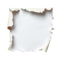 Ripped white paper with torn edges revealing a clean background for creative use and design projects, Ripped paper over transparent or Transparent background , background png