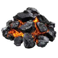 Highquality coals with glowing embers isolated on a Transparent background for various applications, coals isolated on background png