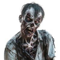 Scary zombie with a haunting expression against a pure Transparent background, Scary Zombie background png