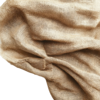 Bundle of beige burlap fabric showcasing a textured surface ideal for crafting and home decor projects, This is a bundle beige burlap fabric with visible texture displayed on a plain background png