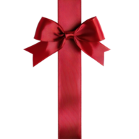 Elegant red ribbon with bow isolated on clean Transparent background suitable for gift wrapping or decoration, Red Ribbon with Bow isolated on background png