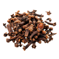 Dry clove clustered on a Transparent background showcasing their rich texture and color, Dry clove isolated on background png