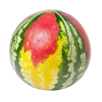 Vibrant red and yellow watermelon with unique color patterns isolated on Transparent background, red and yellow watermelon isolated on background png