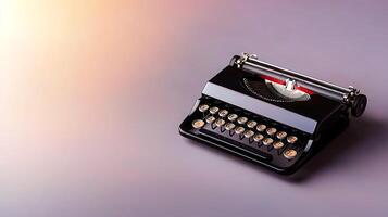 Vintage typewriter on a gradient background, symbolizing creativity and nostalgia in writing photo