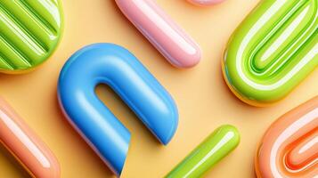 Colorful abstract shapes arranged on a vibrant background, creating a playful and modern aesthetic photo