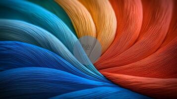 Colorful swirling patterns of threads create a vibrant abstract background for design use photo