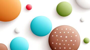 Colorful abstract circles in varying sizes on a white background, creating a playful visual effect photo