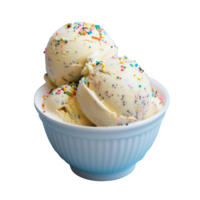 Sprinkled Ice Cream in a White Bowl png