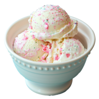 Sprinkled Ice Cream in White Bowl png