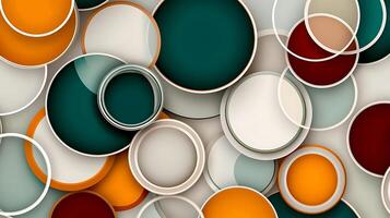 Colorful arrangement of overlapping circular shapes creating a modern abstract background photo