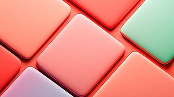 Colorful geometric shapes overlapping on a smooth surface, creating a vibrant modern aesthetic photo