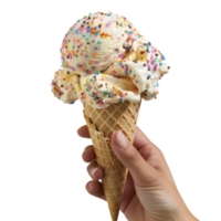 Sprinkle Ice Cream Cone In Hand, Sweet Summer Treat png