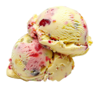 Two Scoops of Colorful Ice Cream with Melted Drips png