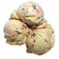 Closeup of Vanilla Ice Cream Scoops with Colorful Sprinkles png