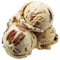 Pecan Praline Ice Cream Scoops On Transparent Background png