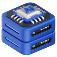 Server with AI 3D Icon Object Element png