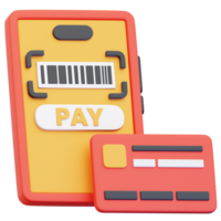 Mobile Payment Revolution, A 3D rendering showcases a smartphone and credit card, emphasizing the ease of making payment. The image evokes a feeling of fast and secure online transactions. png