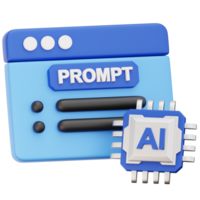 AI Prompt Text 3D Icon Object Element png