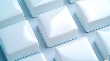 Close-up of glossy white keyboard keys arranged in a clean pattern on a light background photo