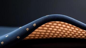 Close-up of a textured fabric showcasing intricate patterns and a soft, illuminated underside photo