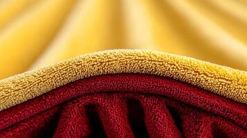 Close-up of Soft, Cozy Blankets in Warm Colors with Gentle Textures and Layering Effects photo