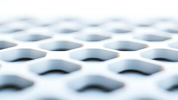 Close-up view of a textured hexagonal pattern on a metallic surface with soft lighting photo