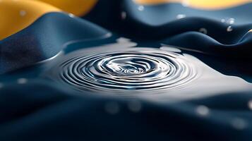 Close-up of water ripples on fabric, showcasing vibrant colors and soft textures in a serene setting photo