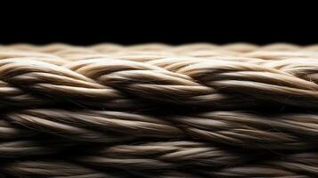 Close-up view of intertwined natural fibers showcasing texture and detail against a dark background photo