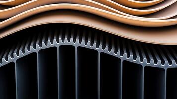 Close-up view of layered materials showcasing intricate textures and patterns in a modern design photo