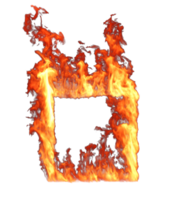 Burn hell fire square frame shapes cut-out transparent backgrounds specials effect 3d rendering png