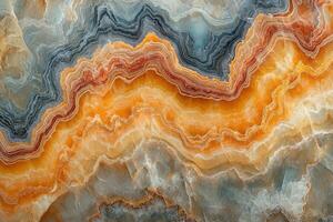 Colorful onyx stone surface showing abstract pattern forming wavy lines photo