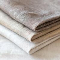 Beautifully folded linen fabric in neutral tones photo