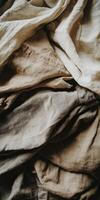 Textures of linen fabric arranged in natural tones photo