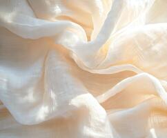 Soft linen fabric draping elegantly in natural light photo