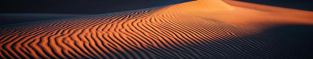 Textured sand dunes glowing under the desert sun photo