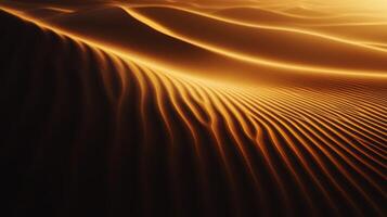 Beautiful patterns of sand in a sunlit desert landscape photo
