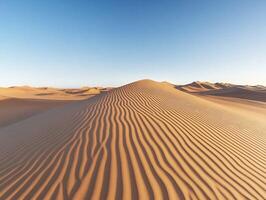 Majestic dunes of golden sand in a vast desert landscape photo