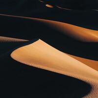 A desert with sand dunes and dunes photo