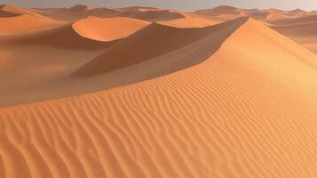 A desert with sand dunes and mountains photo