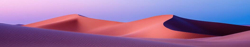 A desert landscape with sand dunes and mountains photo