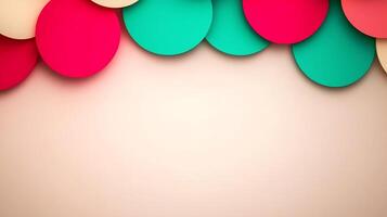 Colorful circular decorations on a soft background, creating a festive atmosphere for events photo