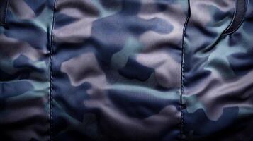 Close-up view of textured camouflage fabric showcasing intricate patterns and hues photo
