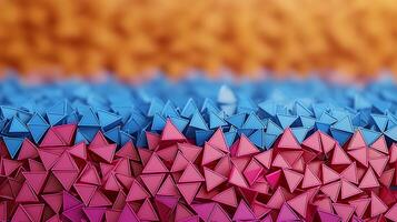 Colorful geometric shapes in vibrant layers creating a visually striking abstract background photo