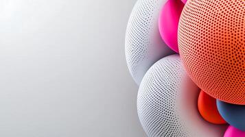 Colorful abstract spheres in a modern design, creating a vibrant visual effect on a light background photo